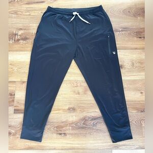 Vuori Black Joggers with White Drawstring
